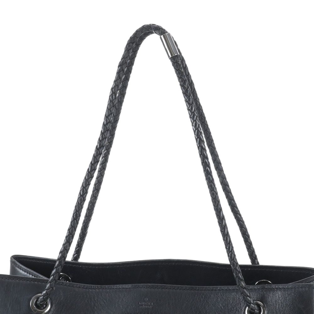 Gucci GG Canvas Leather Tote Shoulder Hand Black — view 2