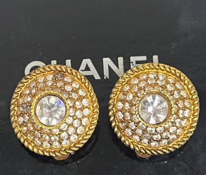 Chanel Ear Ring Stone Gold 63ka993