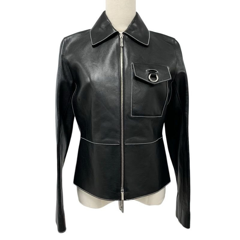 Hermes Outerwear Black Jacket Blouson Leather