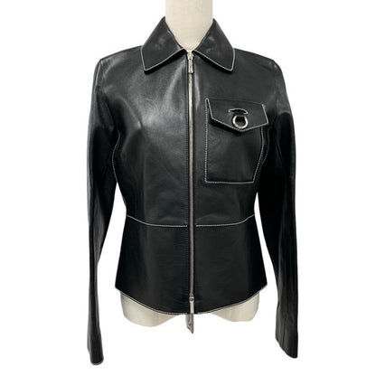 Hermes Outerwear Black Jacket Blouson Leather