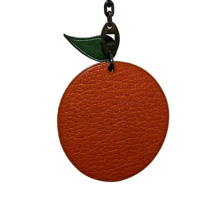 Hermes Key Holder (charm ) Fruit Key Holder Orange X Green X Silver Orange