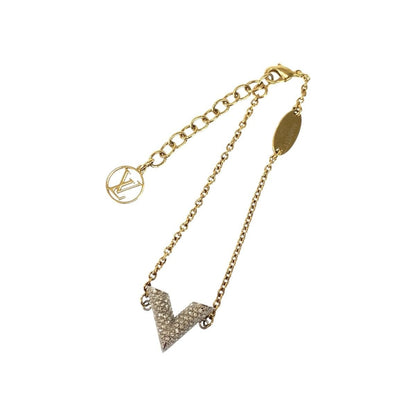 Louis Vuitton Essential Strass Gold Silver Metal Crystal Bracelet
