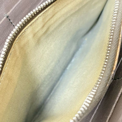 Celine Long Wallet - Gray Beige Round Zipper Leather