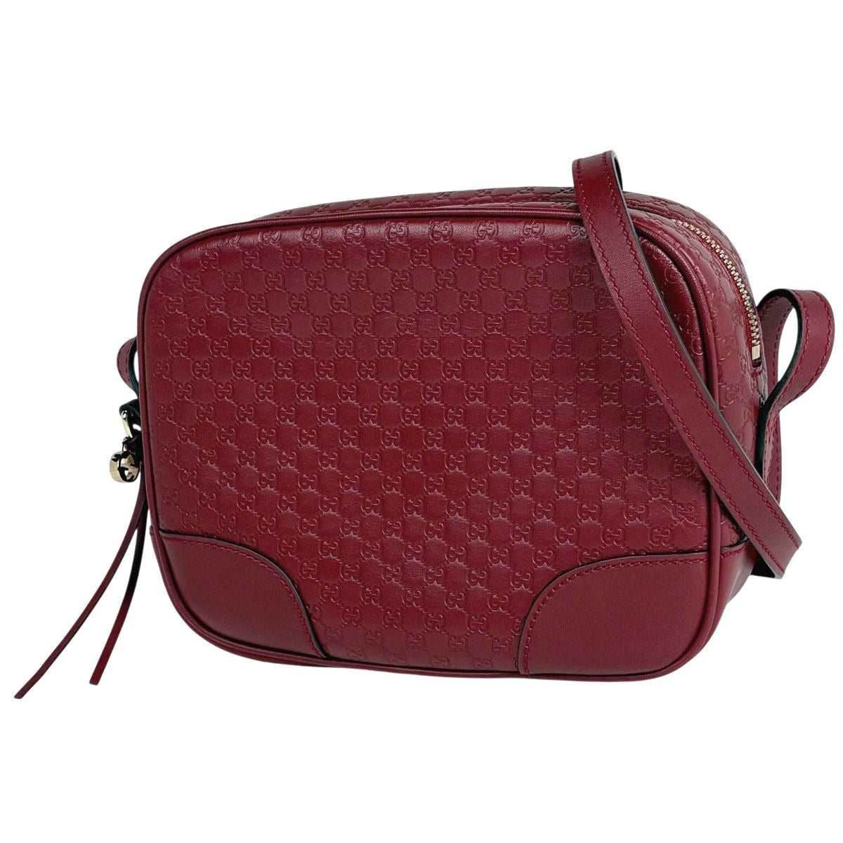 Gucci Micro Guccissima Shoulder Bag GG Pattern Leather Red
