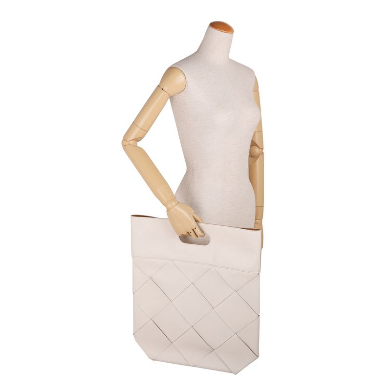 Bottega Veneta Tote Bag Leather Woven SLIP Small TOTE BAG Ivory