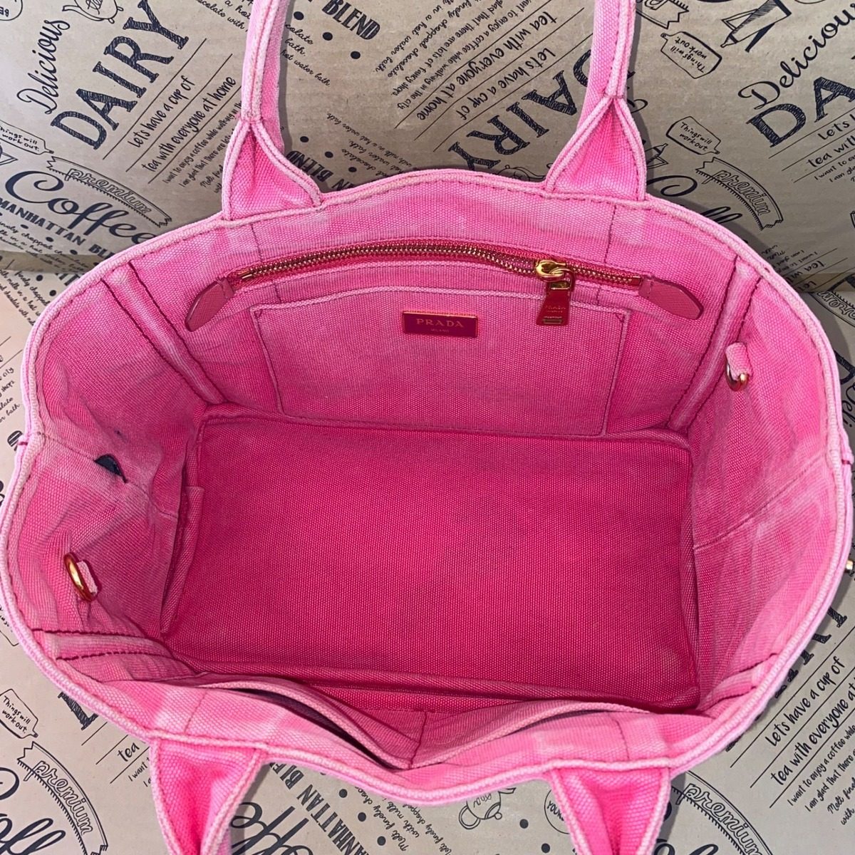 Prada Shoulder Bag Canapa Pink — view 9