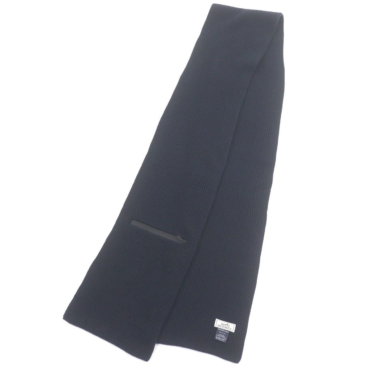 Hermes Wool Cashmere H Logo City Pocket Knit Scarf Stole — view 3