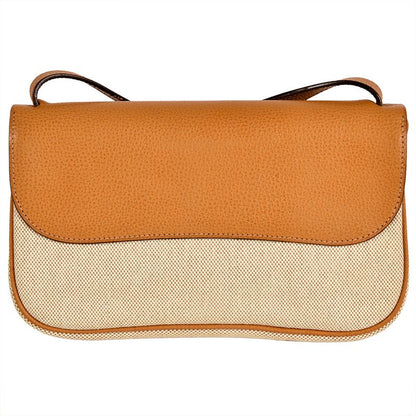 Hermes Sac Colorado PM Shoulder Bag □I Engraved Beige Silver Hardware Toile Ash