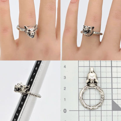 Gucci Anger Forest Wolf Head Ring 10 Approx 10 Star Ring Silver Sv925 1680fi