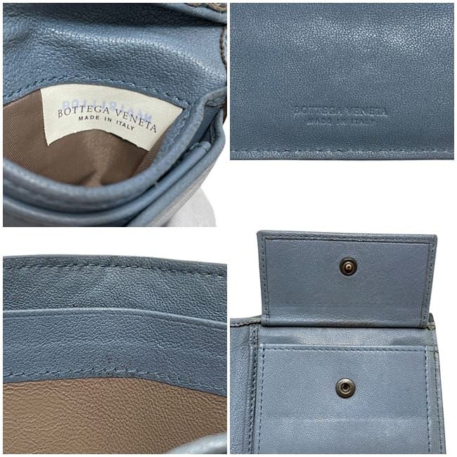 Bottega Veneta Fold Wallet Blue Intrecciato Fold Wallet Leather