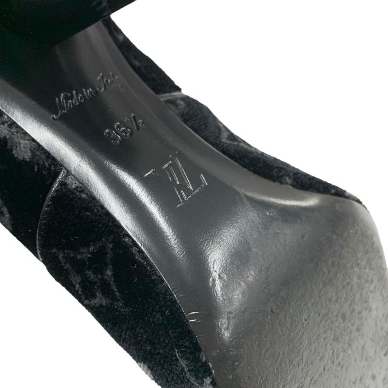 Louis Vuitton Silhouette Line Boots Short Boots Shoes Velor Black Monogram