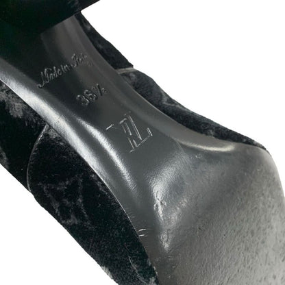 Louis Vuitton Silhouette Line Boots Short Boots Shoes Velor Black Monogram