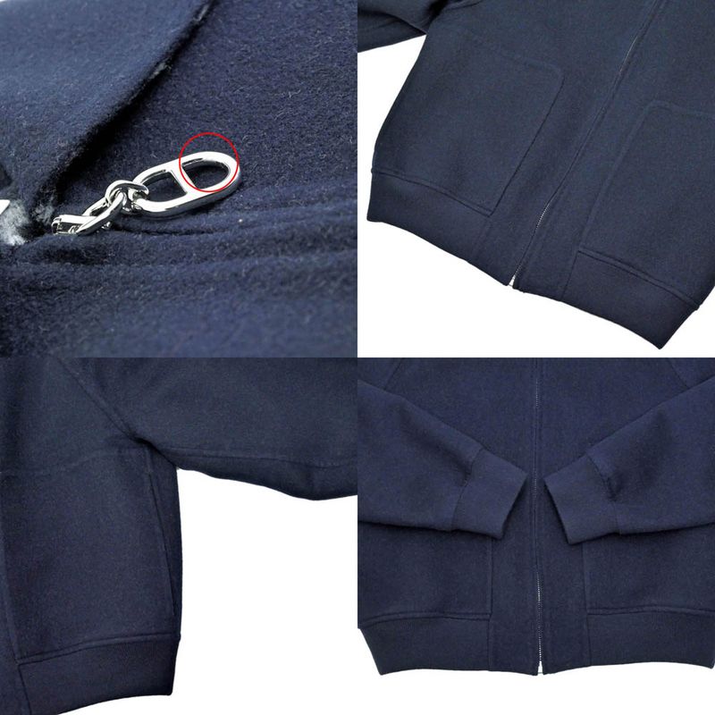 Hermes Reversible Zip Up Blouson Jacket Chaine D'ancre 36 Black