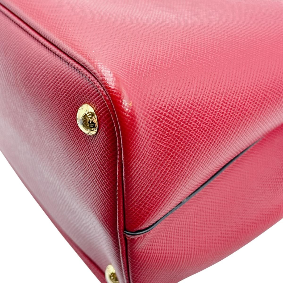 Prada Bn2775 Saffiano Shoulder Bag 2-Way Handbag Red