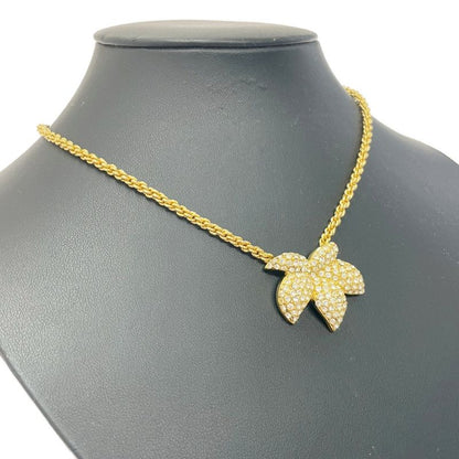 Christian Dior GP Rhinestone Flower Motif Necklace Gold 434394 Necklace