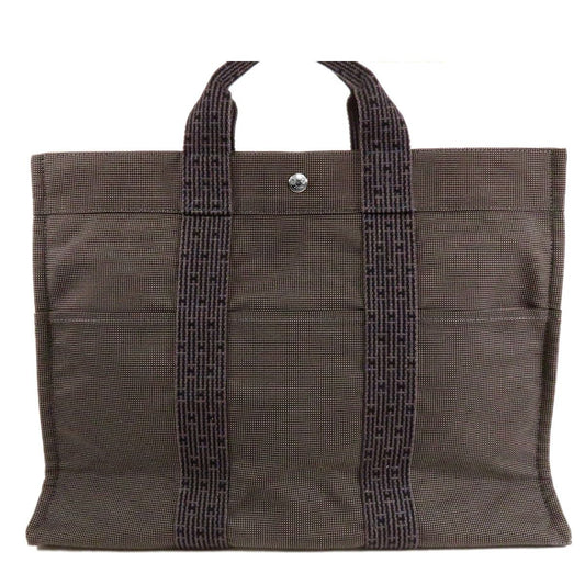 Hermes Her Line MM Gray Silver Polyester Polyamide Tote Bag