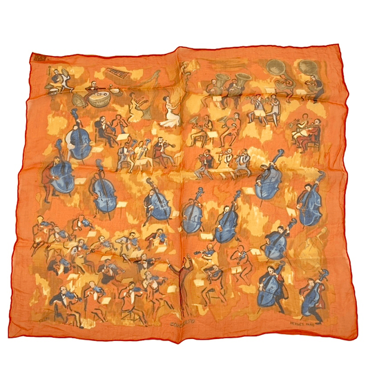 Hermes Concerto Orange 100% Silk Scarf