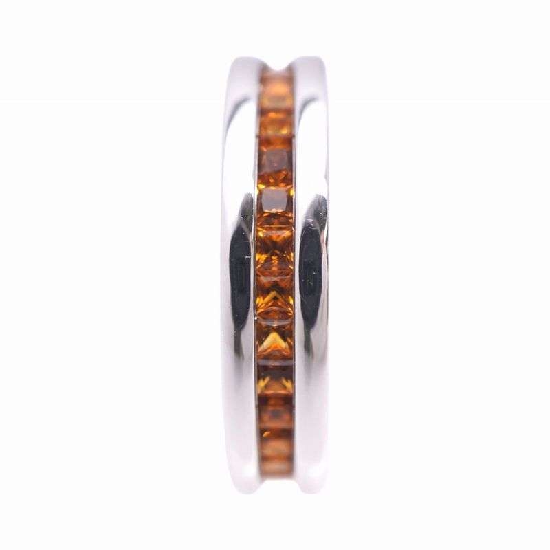 Bulgari B-zero1 Citrine 18K White Gold Ring #51 White Togo Old B-zero1 Ring