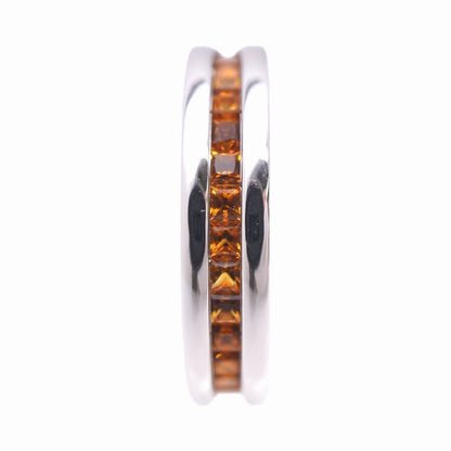 Bulgari B-zero1 Citrine 18K White Gold Ring #51 White Togo Old B-zero1 Ring