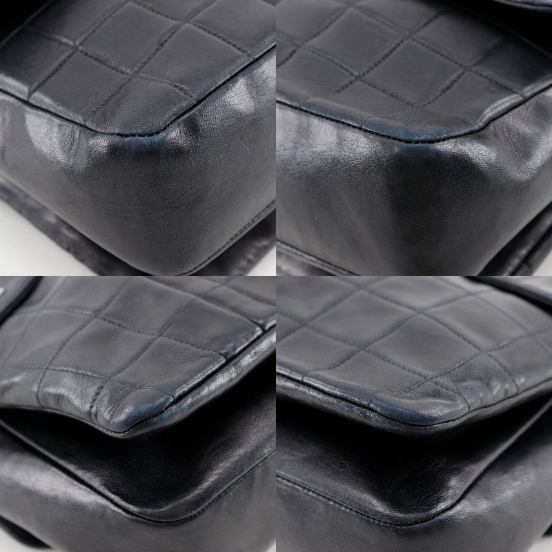 Chanel 2.55 Chocolate Bar Chain Shoulder Vintage Lambskin Black Women Shoulder