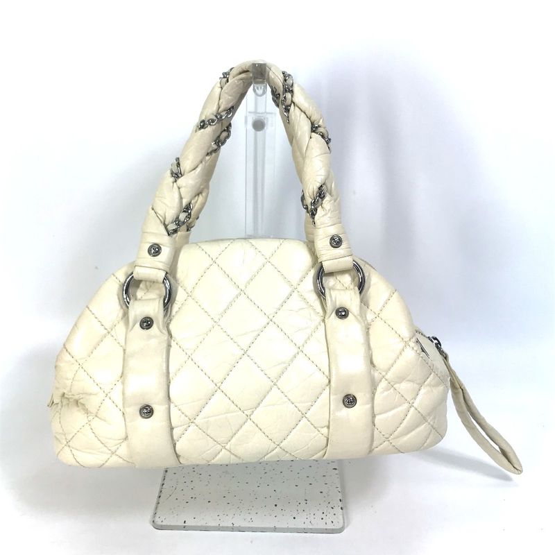 Chanel Handbag CC Coco Mark Leather Beige