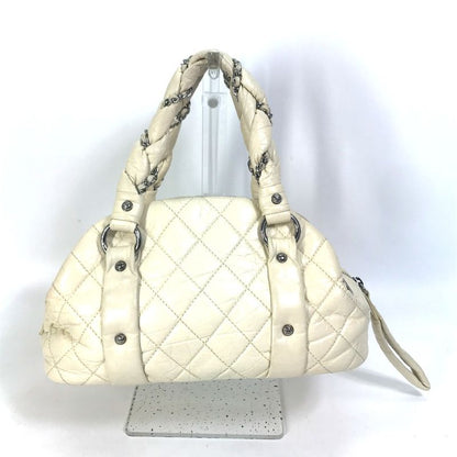 Chanel Handbag CC Coco Mark Leather Beige