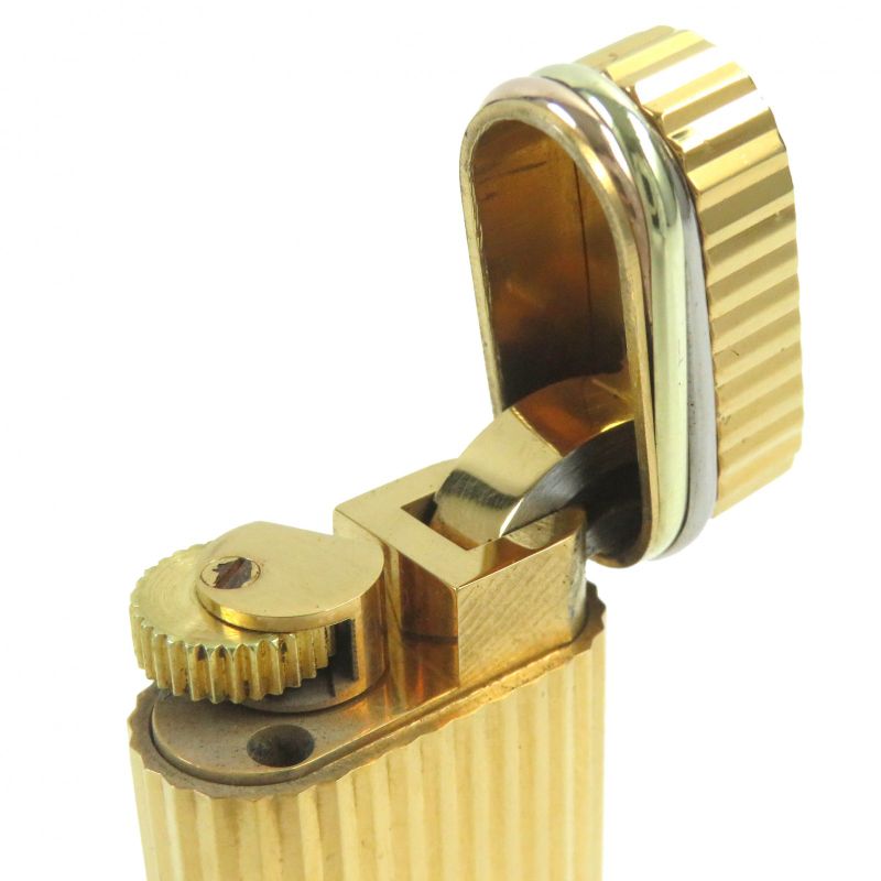 Cartier New Shape Short Trinity Oval Stripe Gas Lighter Smoking