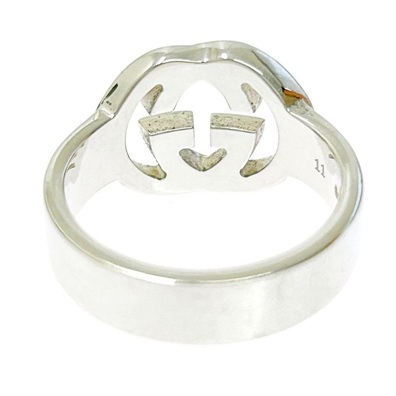 Gucci Silver Interlocking G Ring 5.0g 925 Engraved 307477 Ring with Box