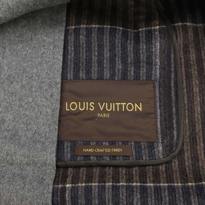 Louis Vuitton Mouton Boa Collar Wool Cashmere Coat H8c10euw3 Gray 46