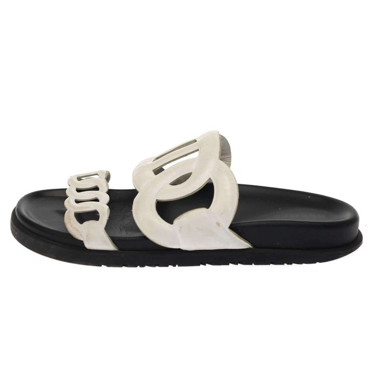 Hermes Extra Sandals Extra Sandals Black White 37