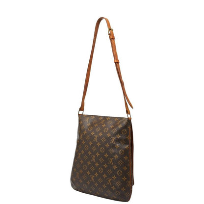 Louis Vuitton Monogram Musette Crossbody Shoulder Bag M51256 Brown PVC Leather