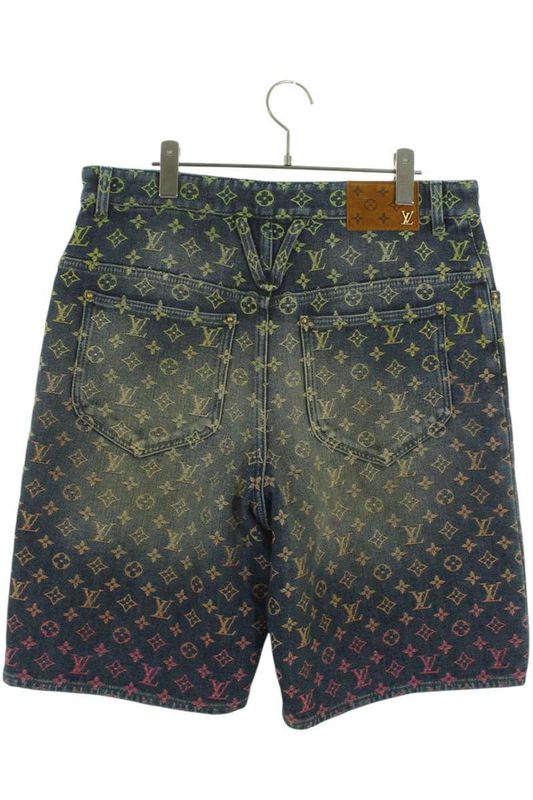 Louis Vuitton 23SS Rm231 YM4 Hod77w Rainbow Monogram Denim Half Pants Men's 33