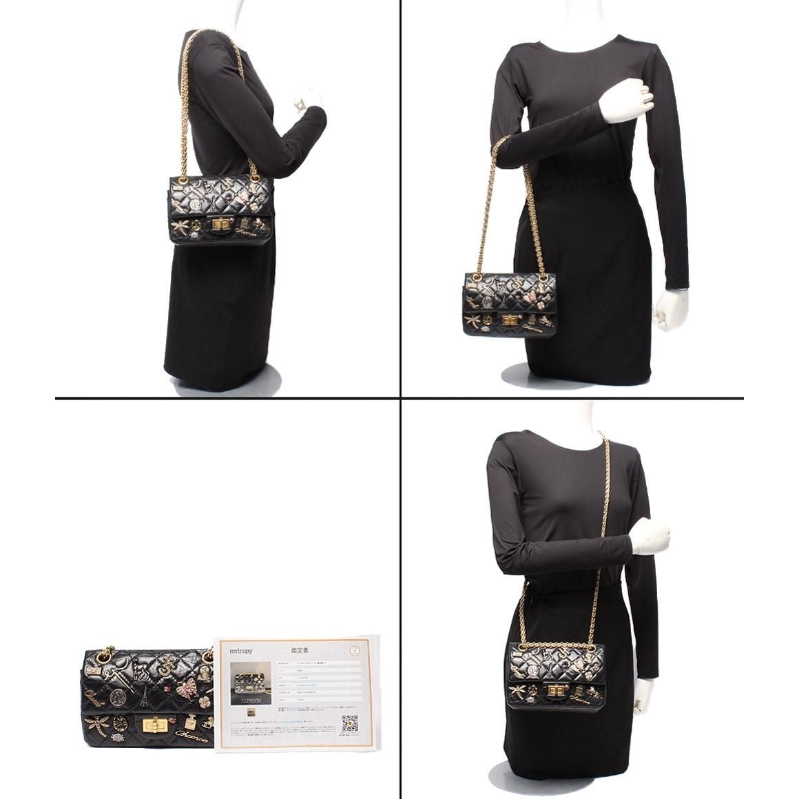 Chanel Chain Shoulder Bag Quilted 2.55 Lucky Charm Embroidery Double Flap — view 10