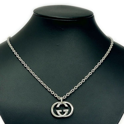 Gucci Silver Interlocking G Necklace 24.7g 925 Engraved 358841 Necklace
