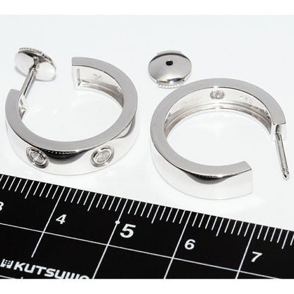Cartier Hoop Earrings 18K White Gold Diamond 6 P Love Full — view 4