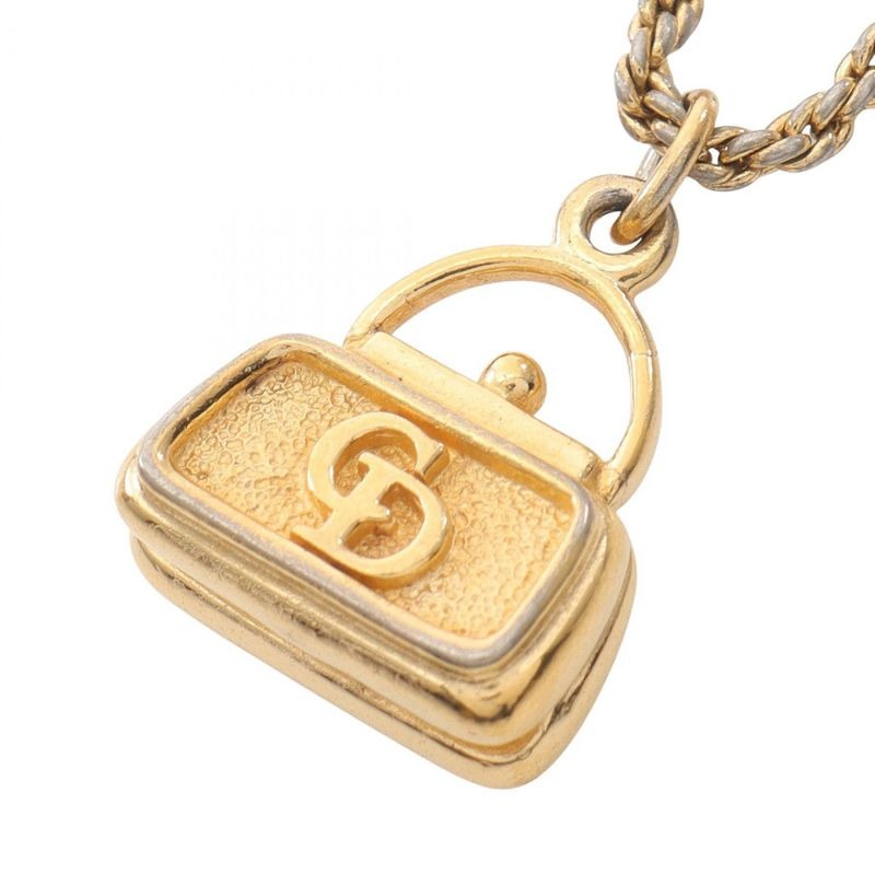 Christian Dior Necklace CD Logo Bag Motif GP