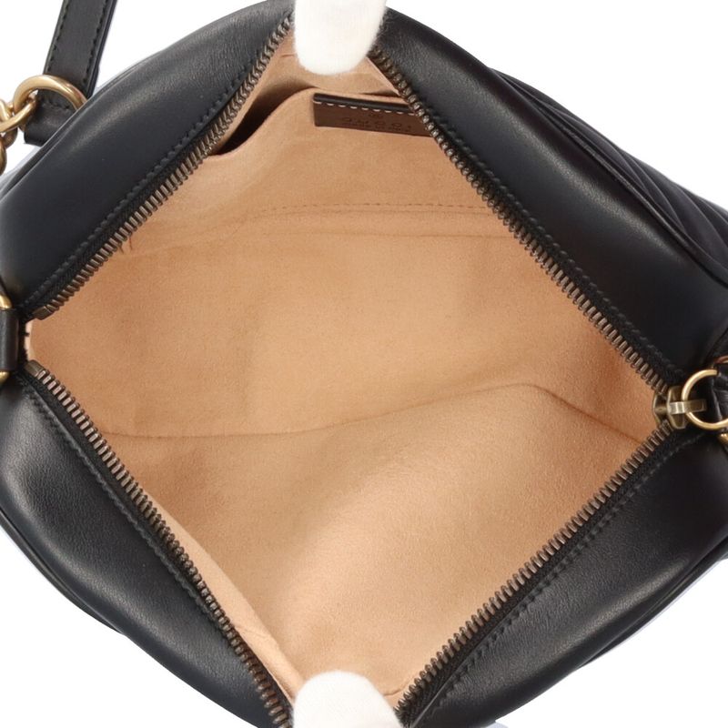 Gucci GG Marmont Shoulder Bag Leather 447632 Black Ladies Gucci  Gucci