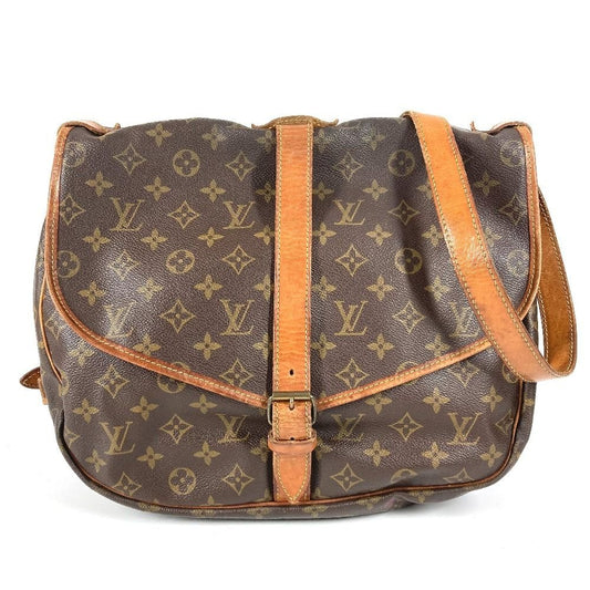 Louis Vuitton Shoulder Bag Saumur 35 Monogram Canvas Brown