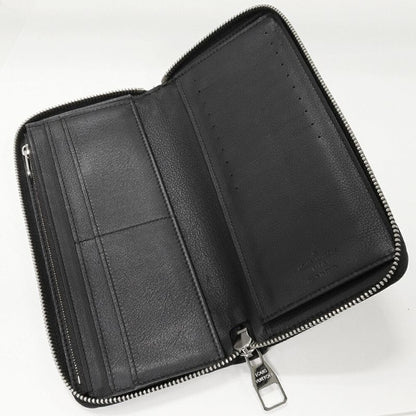 Louis Vuitton Round Zipper Long Wallet With Coin Purse Taurillon Leather Noir