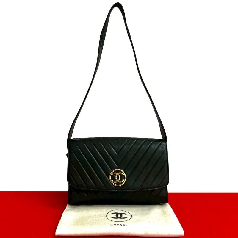Chanel Vintage V Stitch Lambskin Semi