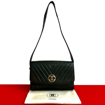 Chanel Vintage V Stitch Lambskin Semi