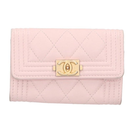 Chanel Boy Coco Mark Leather Card Case