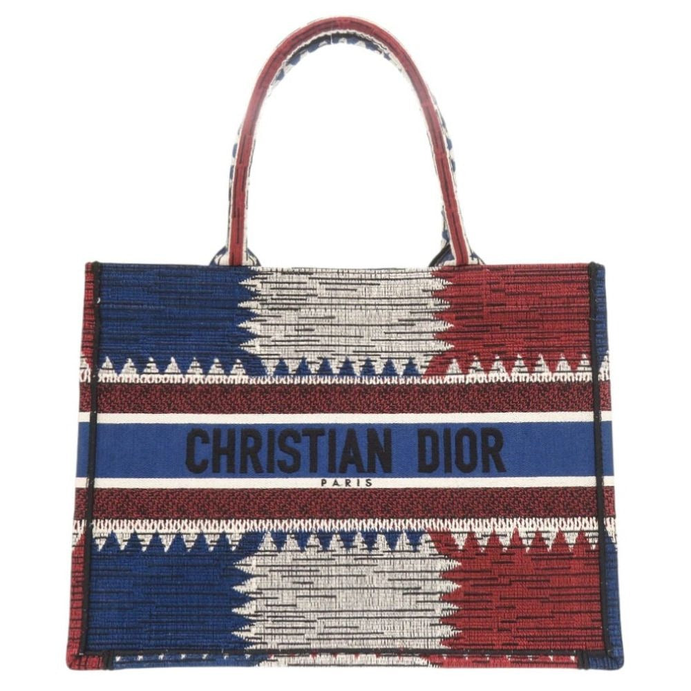 Dior Book Tote French Flag Canvas Blue Red