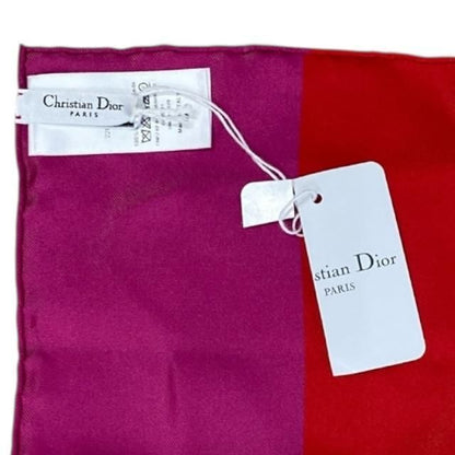 Christian DIOR 22flp070i615 2022 Flower Pop Scarf Silk Red Blue Pink