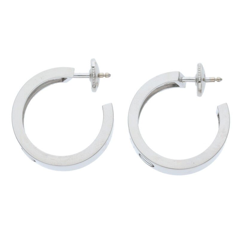 Cartier Love 18K White Gold 1 Diamond Earrings Men's