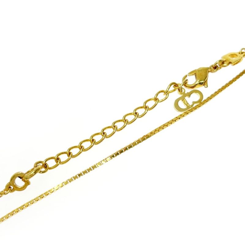 Christian Dior GP Dior Logo Star Necklace Women's Gold Red 408106 Necklace