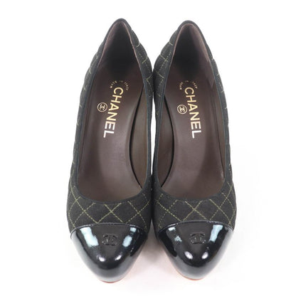 CHANEL G28759 Coco Mark Matelasse Quilted Pumps Black 36.5 With Box And Storage