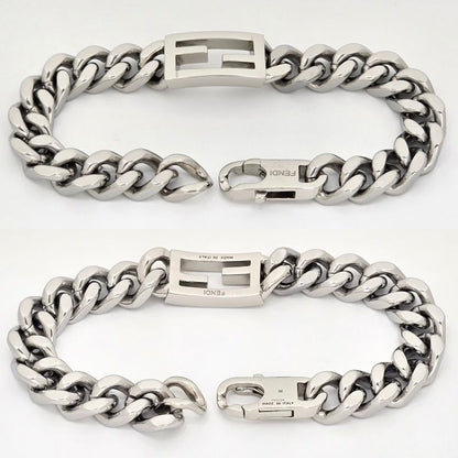 Fendi Baguette Bracelet M 19.5cm (7.68in) Long Silver-colored Palladium-polished