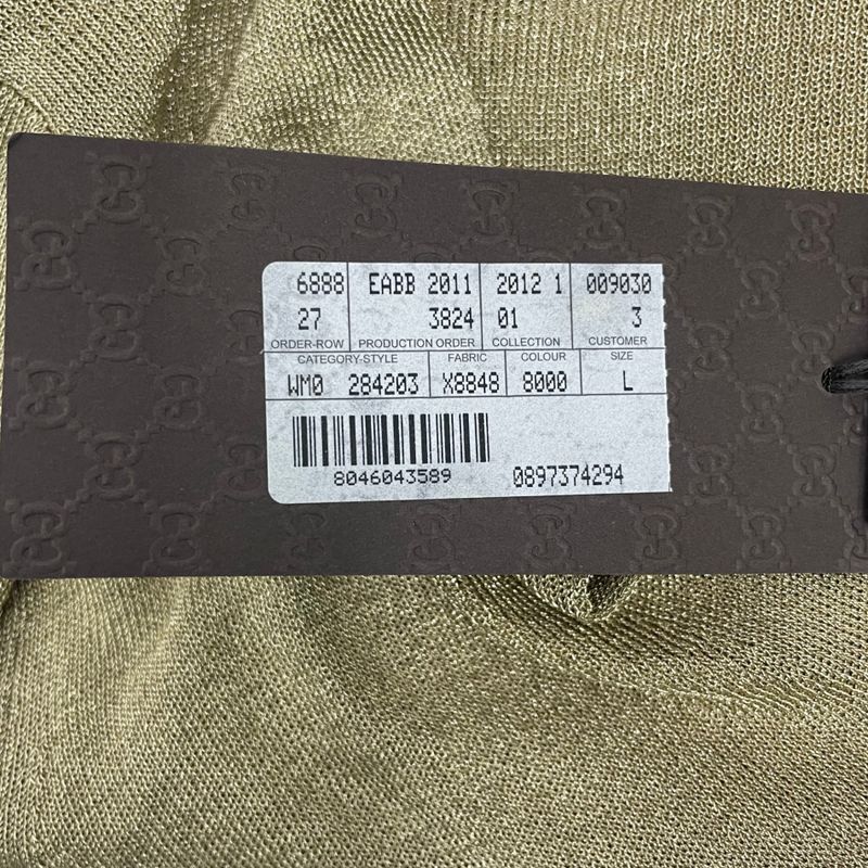 Gucci Cardigan Top Long Sleeves Gold Size L