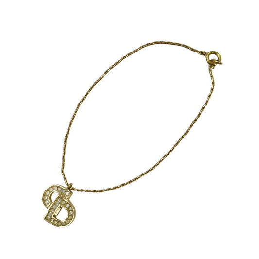 Christian DIOR Bracelet Plated Metal Plated Metal CD Rhinestone Gold